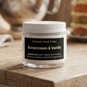 Buttercream and vanilla scented whipped tallow