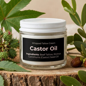 Castor oil and pure whipped tallow cream