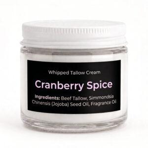 Cranberry spice scented whipped tallow cream