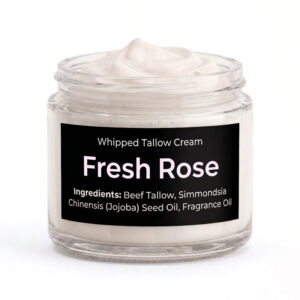 Rose scented whipped tallow cream