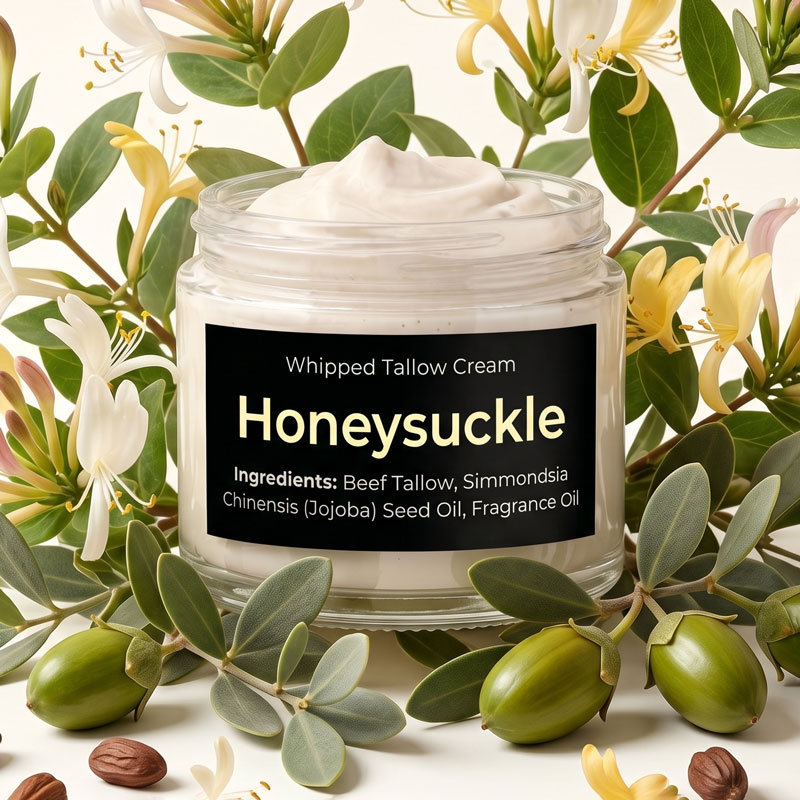 Honeysuckle scented whipped tallow cream