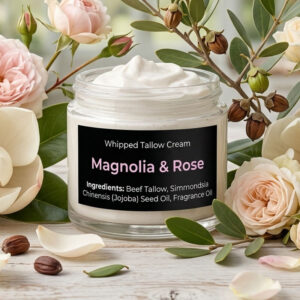 Bear Creek Tallow Magnolia and Rose scented whipped tallow cream