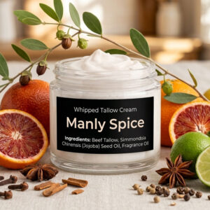 Bear creek tallow manly spice scented whipped tallow cream