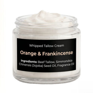 Orange and Frankincense scented whipped tallow cream
