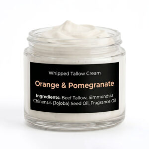 Orange and Pomegranate scented whipped tallow cream