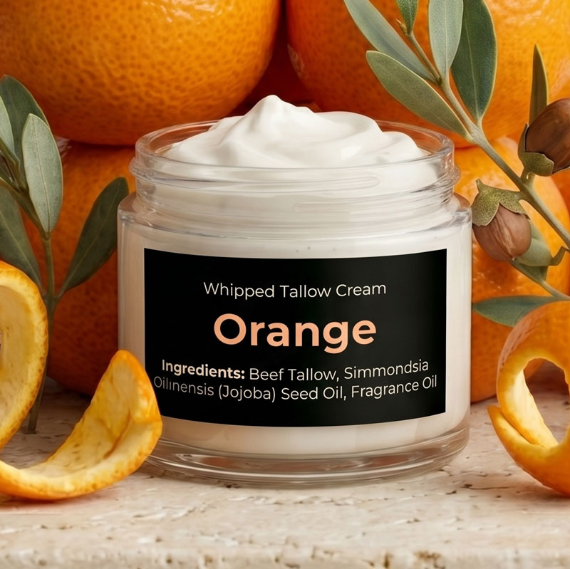 Orange scented whipped tallow cream