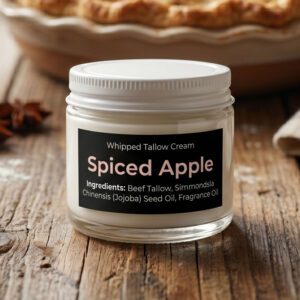 Spiced apple scented whipped tallow cream