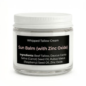 Tallow sun balm with Zinc Oxide