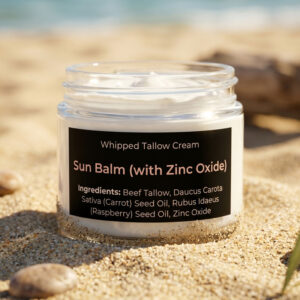 Tallow sun balm with Zinc Oxide