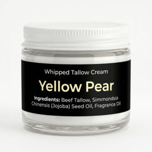 Yellow pear scented whipped tallow cream